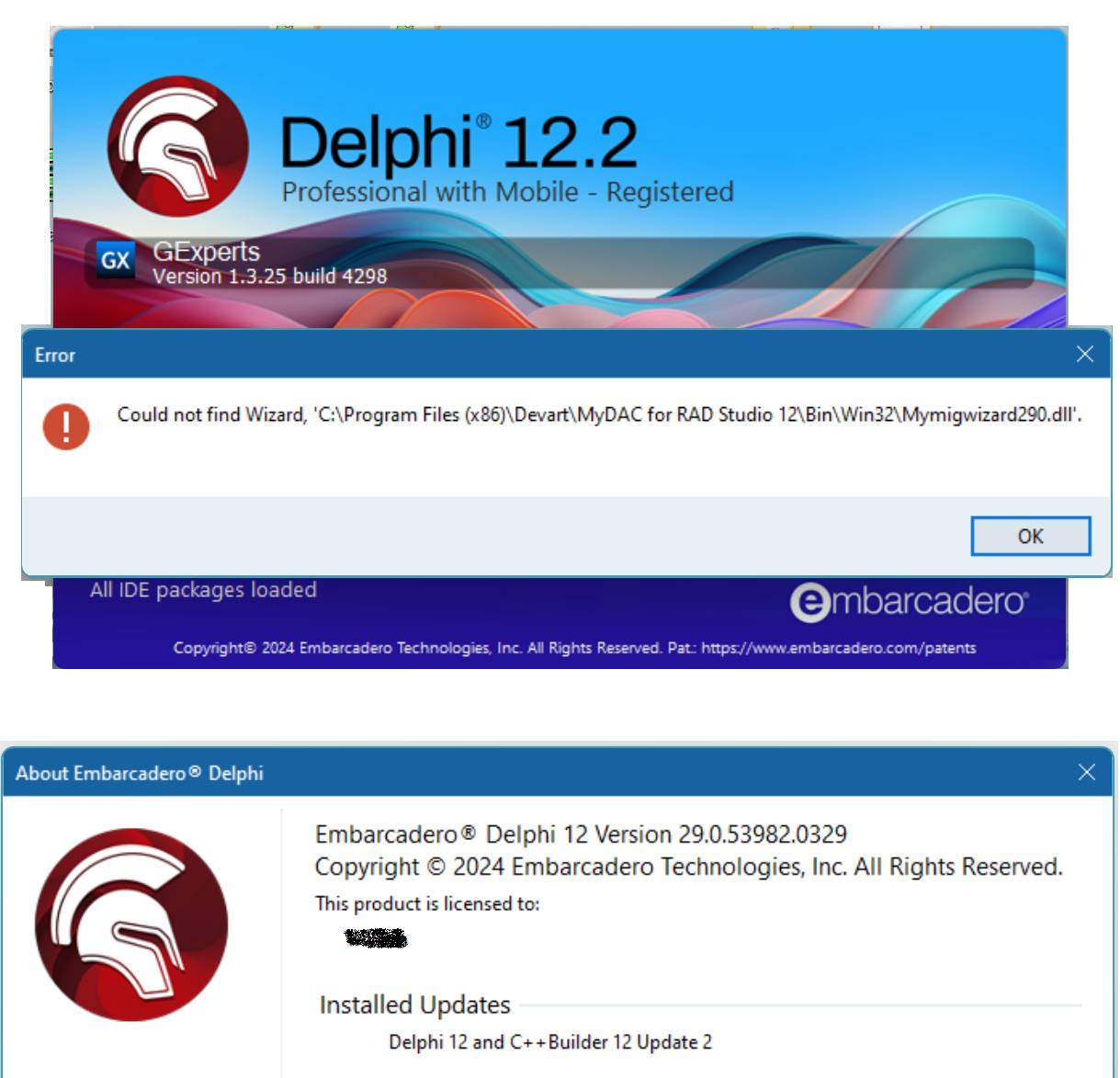 MyDac 12.3 and RAD Studio 12.2 Athens Inline Patch 1
